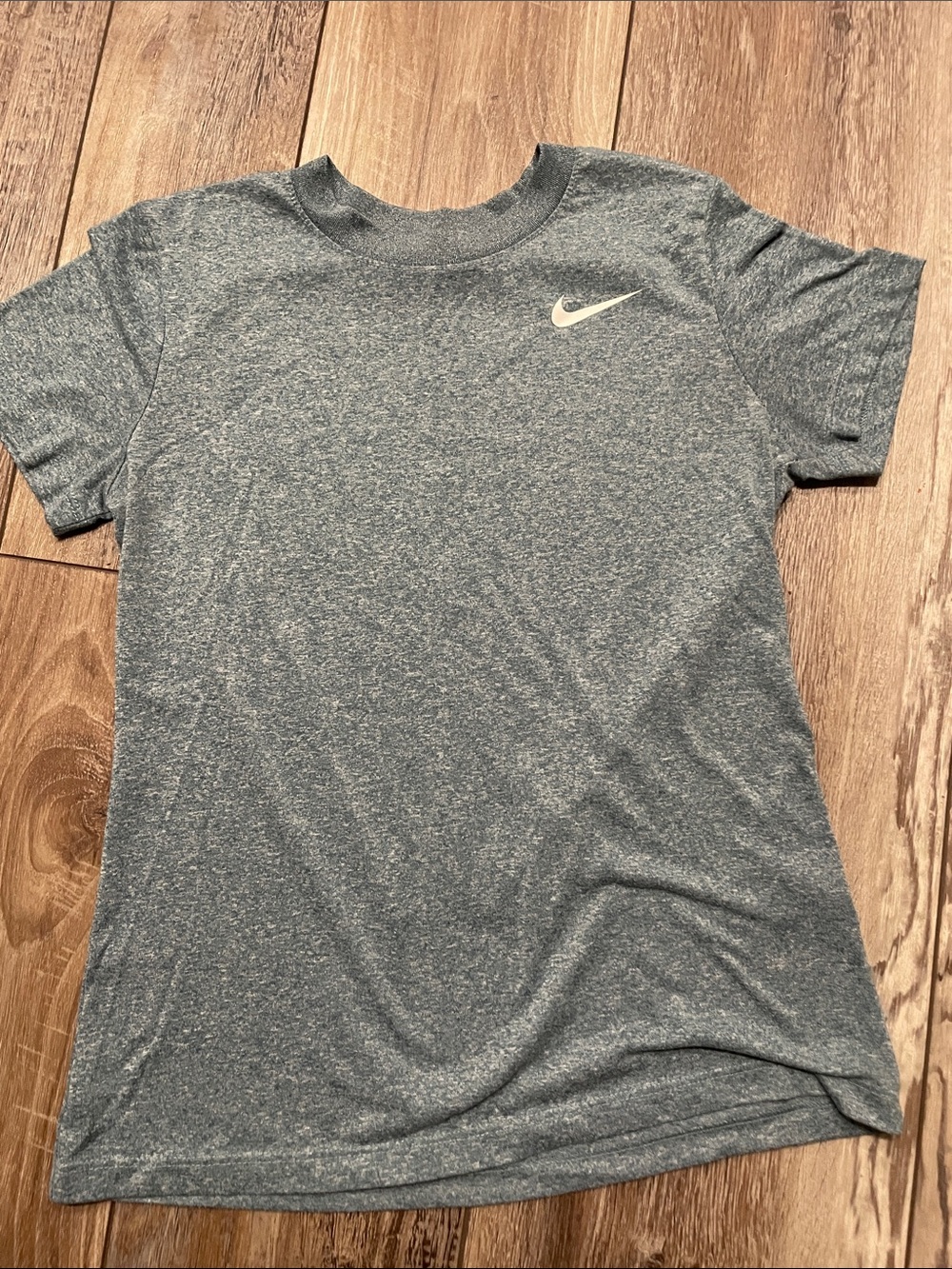 Nike Gray Blue Performance Tee with White Swoosh